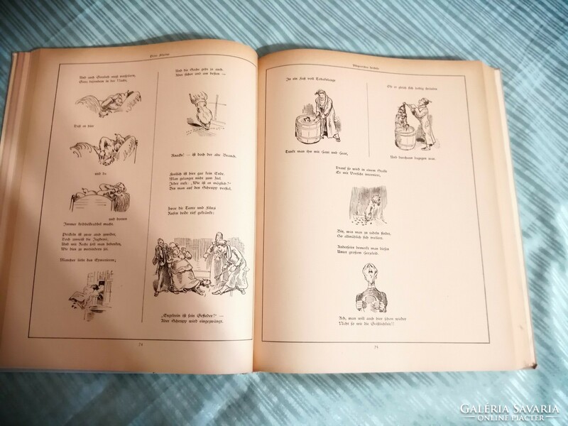 Wilhelm Busch karikaturista,album,lexikon,idegen nyelvű,német nyelvű könyv, antik, régi.