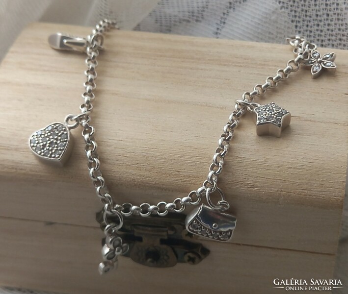 Women's pendant silver bracelet
