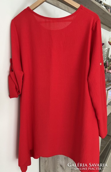 Red one-size-fits-all rayon tunic/top - new