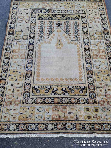 Hand-knotted Turkish prayer rug