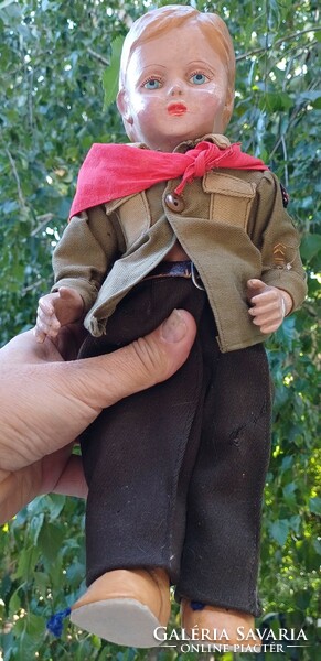 Antique rare doll, Circassian, in uniform. Completely handmade and hand painted.