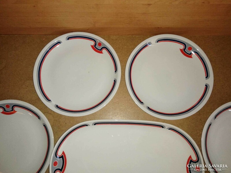 Alföldi porcelain canteen pattern tableware - 6 flat plates and 1 tray