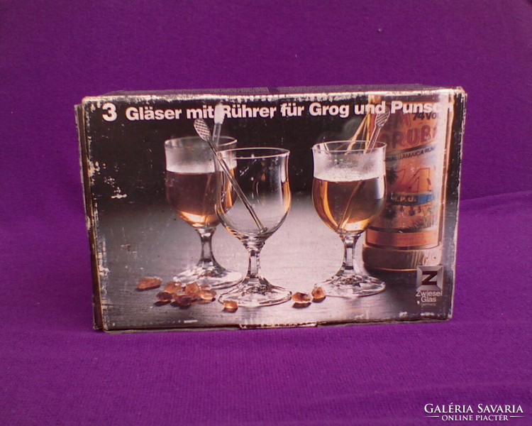 Zwiesel glas glass grogos or punch glass with glass stirrer