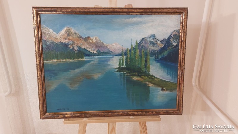 (K) Oravecz Amdra landscape painting 74x55 cm with frame