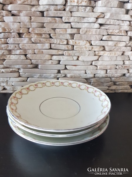 3 replacement old pink porcelain plates