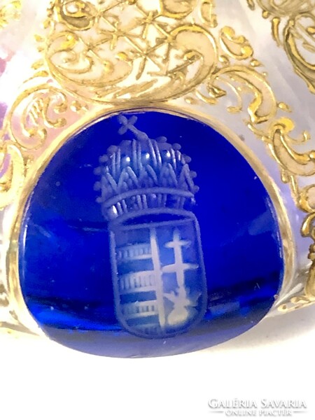 Magyar címeres antik parfümös üveg
