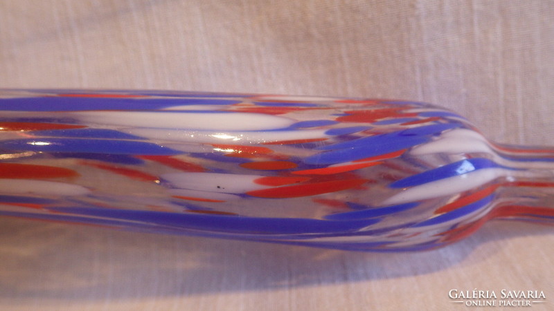Antik színes Muranoi üveg pipa , pálinka szippantó gyűjtői darab
