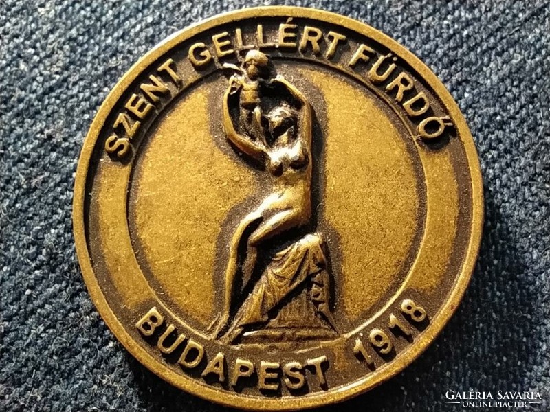 Szent Gellért Fürdő Budapest 1918 bronz emlékérem (id79276)