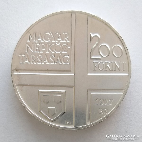 1977 Rippl-Rónai József Ezüst 200 Forint  (No: 23/307.)