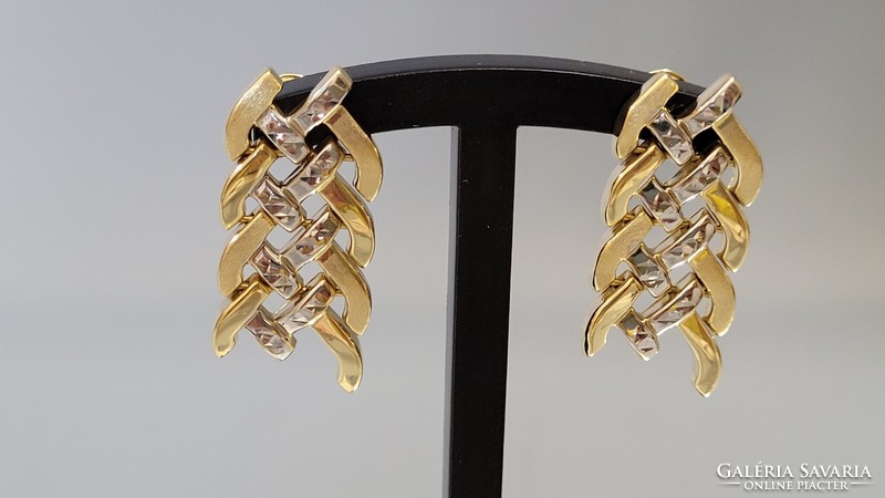 14K yellow and white gold hoop earrings 4.90 g