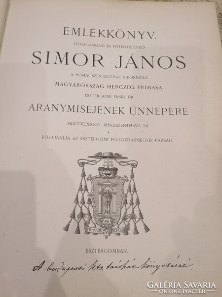 Simor Album. Emlékkönyv. Főmagasságú és főtisztelendő Simor János a Római Szentegyház bíbornoka (P25
