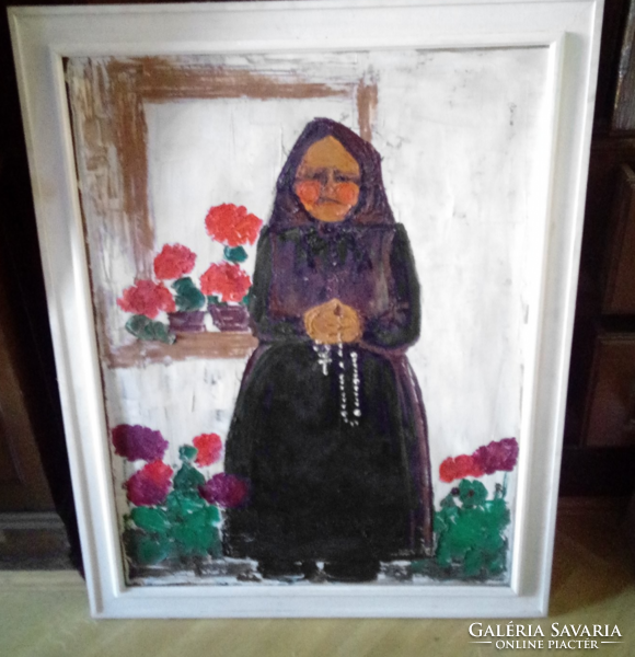 Macskássy Izolda,/1945 - 2021/:Székely Madonna - olajvászon