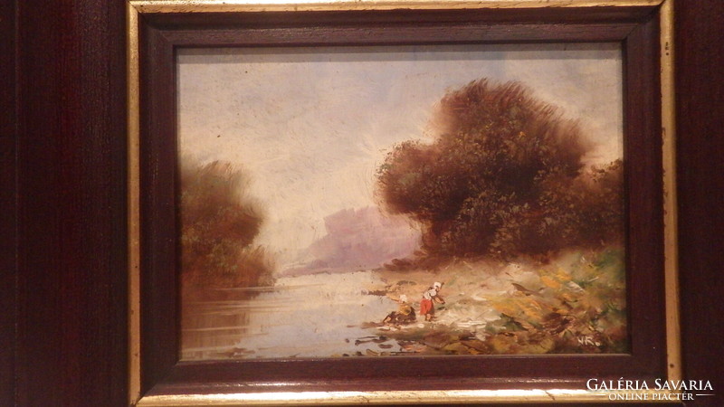 Vojnits richard landscape with figures oil painting