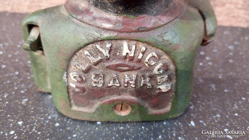 Jolly Nigger Bank régi öntött vas figurális persely