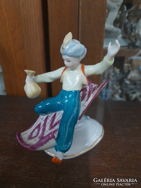 Ravenclaw Aladdin uniquely painted porcelain figure, with sign /bné/.