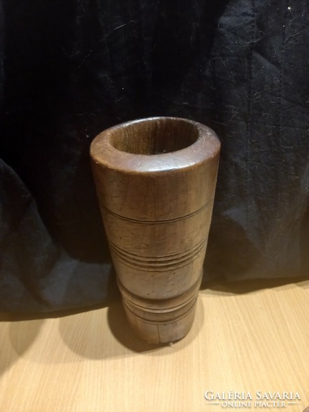 Antique large wooden mortar