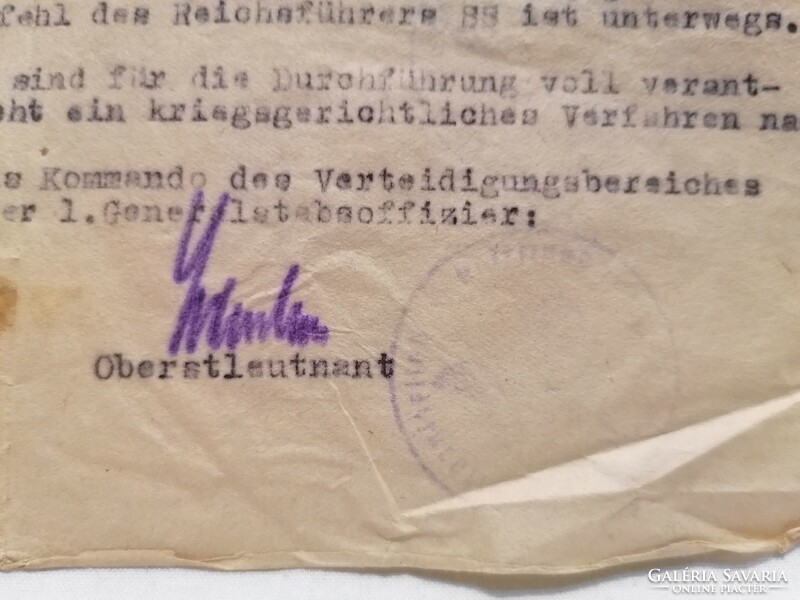 German order 14.03.1945. Dated with a swastika seal