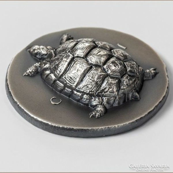 Cook Islands Turtle 1oz Antique Silver Coin