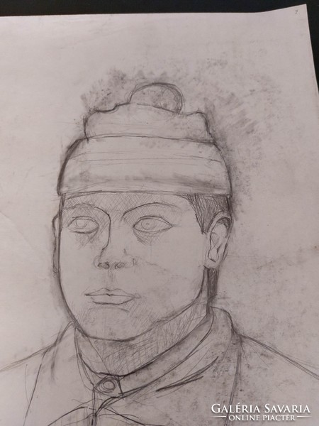 Pencil drawing male portrait