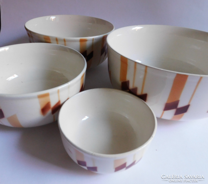 Vintage faience kitchen bowl set - 4 pieces - steingut fabrik torgau