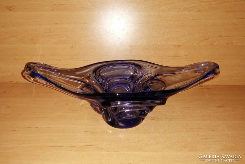 Bohemia thick blue glass serving bowl - 15*36 cm (32/d)