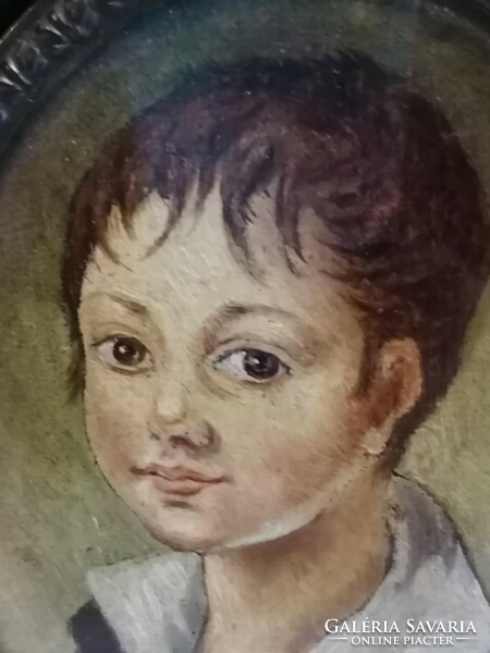 Antik bieder gyermek portré festmények párban