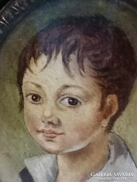 Antique Bieder child portrait paintings in pairs