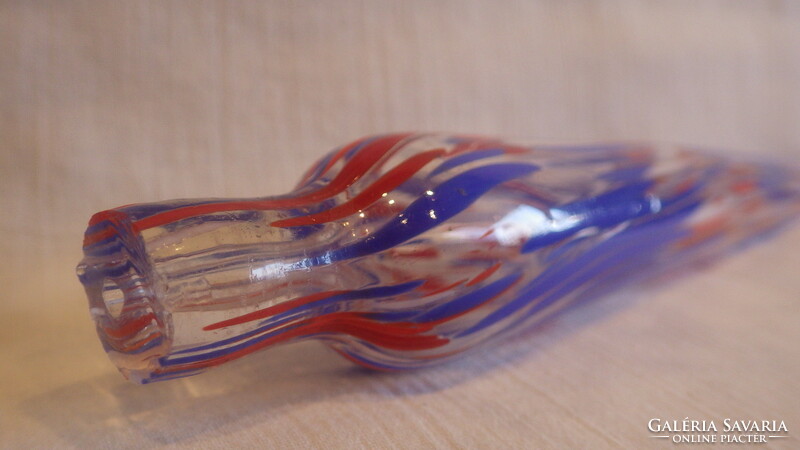 Antique colorful Murano glass pipe, brandy snifter collector's piece