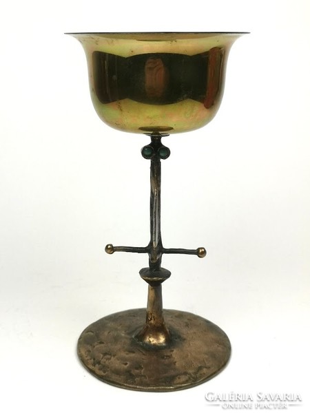 Muharos Lajos iparművész , figurális réz pohár , kehely 17 cm - 50220