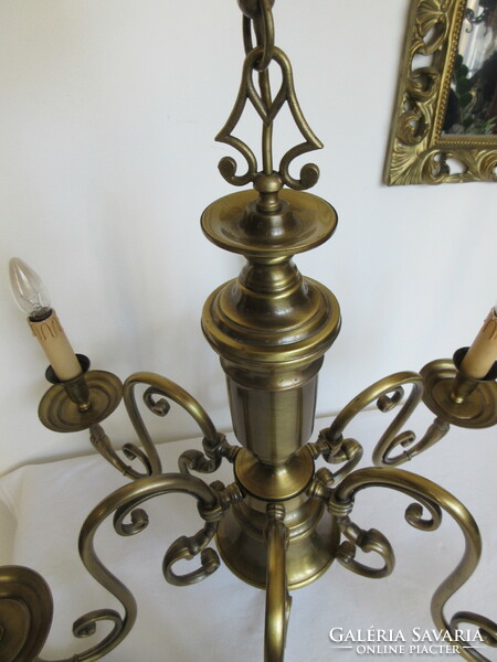 Old, large, 6-branch brass chandelier. Negotiable!