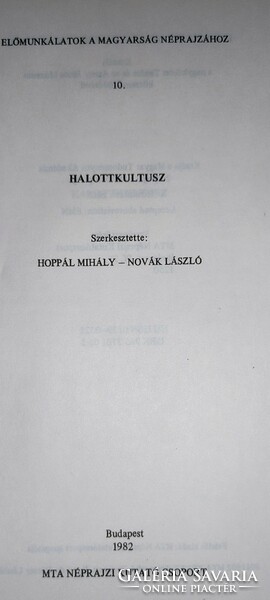 Preliminaries to the ethnography of Hungarians 10