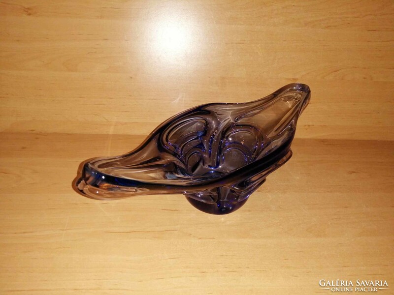 Bohemia thick blue glass serving bowl - 15*36 cm (32/d)
