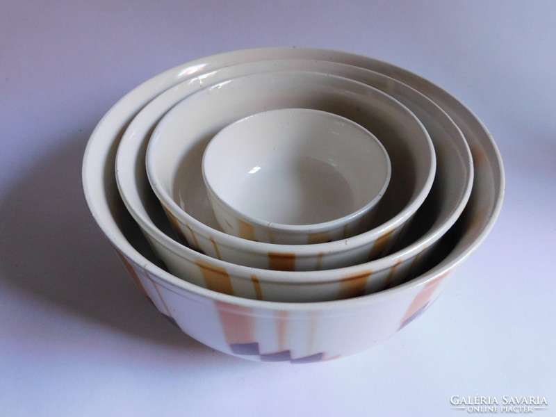 Vintage faience kitchen bowl set - 4 pieces - steingut fabrik torgau