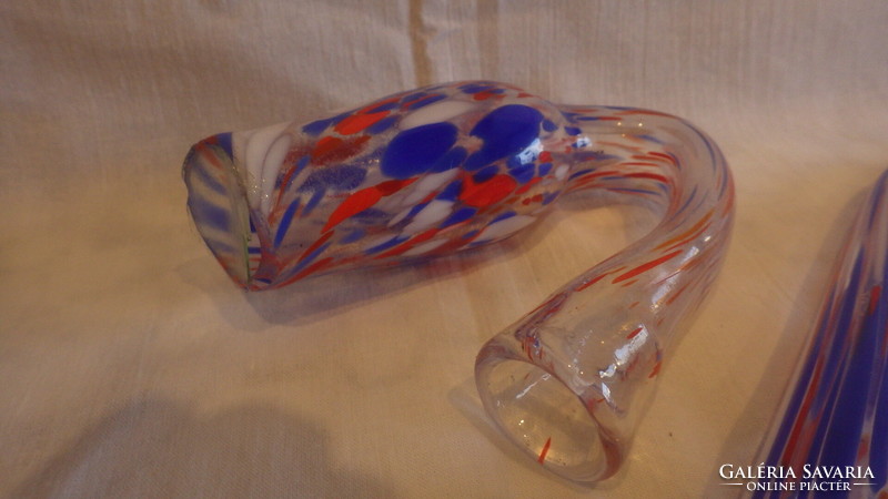 Antique colorful Murano glass pipe, brandy snifter collector's piece