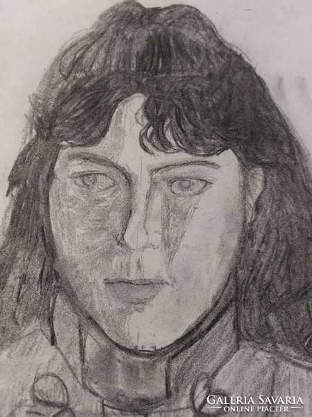 2 oldalas női ceruzarajz portré