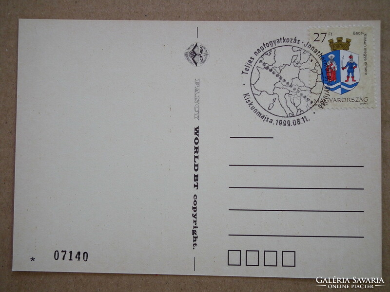 1999. Total solar eclipse in Hungary, on postcards - 13 postcards