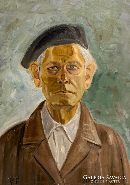 Ferenc Varga (1928-2019) self-portrait, 2003 (oil on wood) /invoice provided/