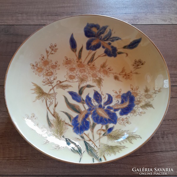 Pair of antique Zsolnay floral wall plates