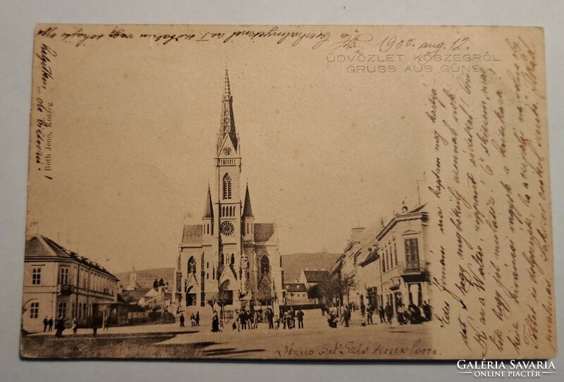 Kőszeg, main square 1900 postcard. Personal delivery Budapest xv. District.