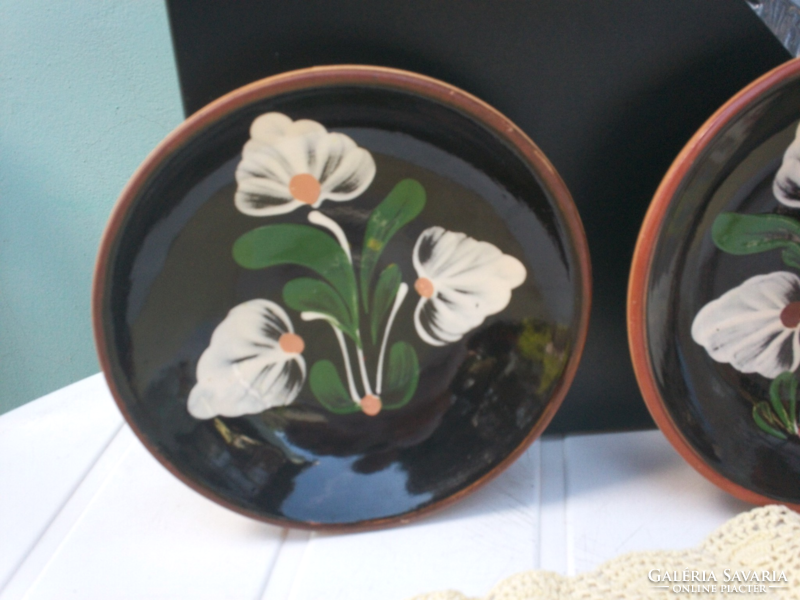 Sárospatak painted wall plates in pairs, 2 wall plates together