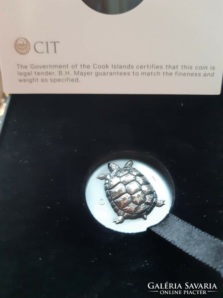 Cook Islands Turtle 1oz Antique Silver Coin