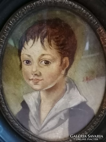 Antique Bieder child portrait paintings in pairs