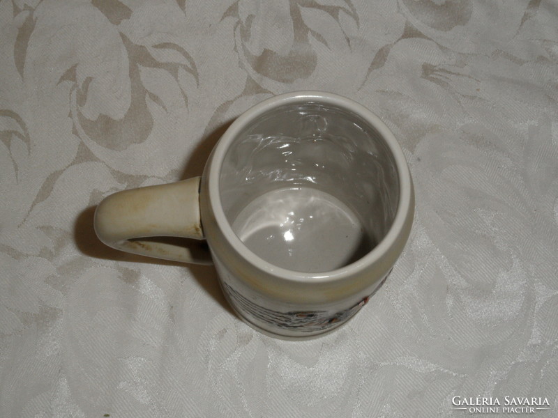 Porcelain beer mug with convex pattern (0.5 Liter)