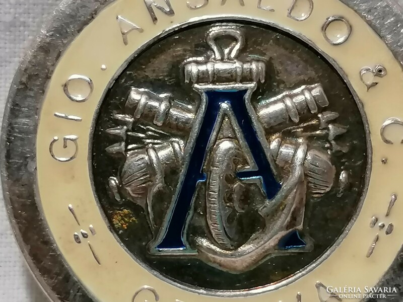 Gio. Ansaldo & c. Genoa enameled silver badge