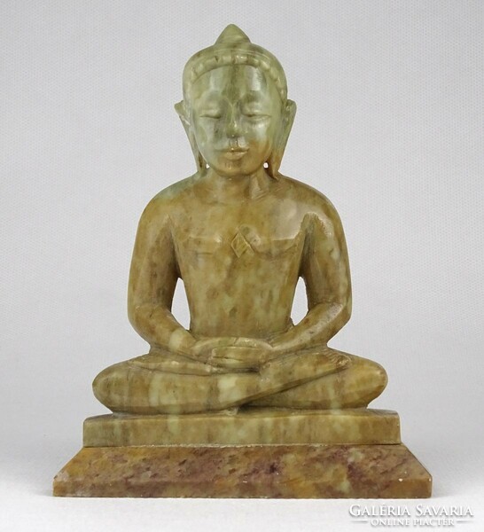 1O140 carved grease stone Buddha statue 13 cm