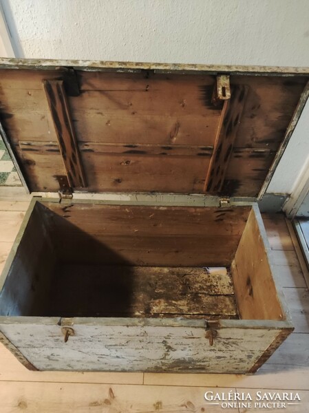 Old wooden chest with hardware