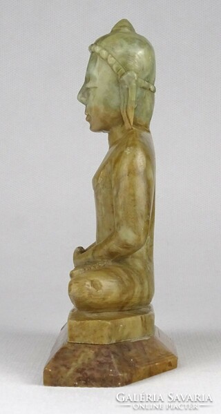 1O140 Faragott zsírkő Buddha szobor 13 cm