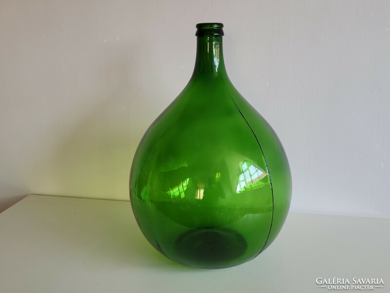 Old large size 15 liter green glass glass balloon wine bottle bottle home decoration