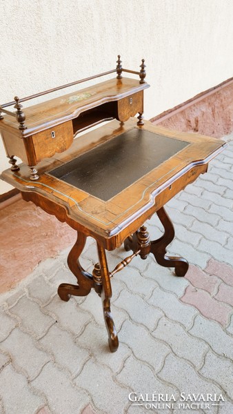 Antique women's desk from the 1800s with real gold painting