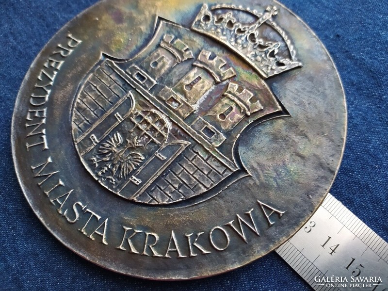 Lengyelország Krakkó a leghíresebb városa 524g 130mm plakett (id79032)